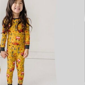 Little Sleepies Firetruck Pups pajamas GUC 3T